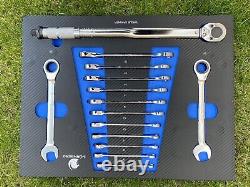 14pc Metric Ratchet Combination Spanner Wrench Torque Set In Eva Tray