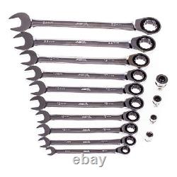 14pc Ratchet Ring Combination Spanner Set 8-24 mm With Adaptors