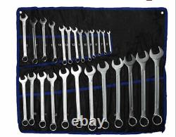 25pc Spanner Set Combination Metric Ring Open Ended 6 32mm Garage Hand Tool