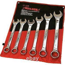 6pc Jumbo Metric Polished Combination Spanner Wrench Set 33mm 50mm CT1746