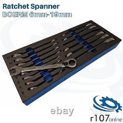 Blue Point 6-19mm BOERM Ratchet Spanner Set in EVA Foam As sold by Snap On
