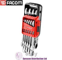Facom 10 Piece Metric Flexi-head Ratchet Combination Spanner Set 467bf. Jp10pb