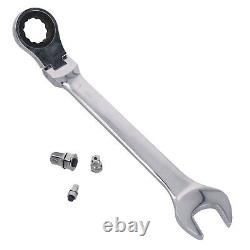 Metric Flexi Headed Ratchet Combination Spanner Wrench 8mm 32mm 20pc Set