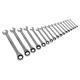 S01156 Sealey Combination Ratchet Spanner Set 17pc Metric Spanners