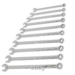 Sealey Combination Spanner Set 10pc Metric Open Ended Extra-Long Shaft