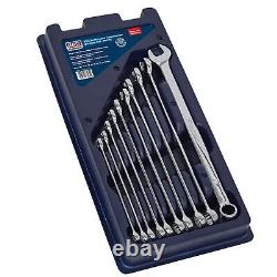 Sealey Combination Spanner Set 10pc Metric Open Ended Extra-Long Shaft