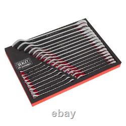 Sealey Premier Combination Spanner Set EVA Tray 6-32mm Open End Ring Metric 25pc