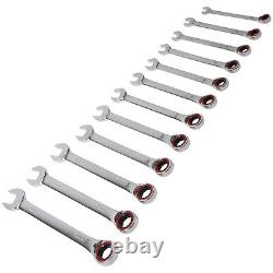 Sealey Reversible Ratchet Combination Spanner Set 12pc 8-19mm 100T Open End Ring