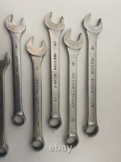 Snap On Eurotools Combination Spanner Set 8mm To 19mm 12pc Set Used