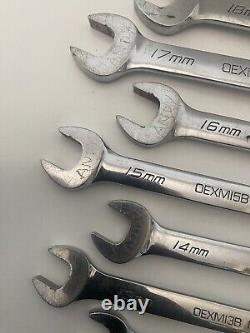Snap On Spanner Set Short Metric 8-19mm OEXM Combination Wrench Set Name Etched