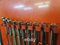 Snap on 7-19 Combination Metric Spanner Set with Magnetic Bluepoint Rack