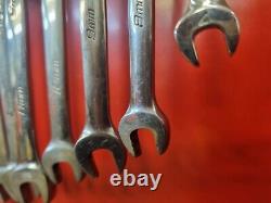 Snap on 7-19 Combination Metric Spanner Set with Magnetic Bluepoint Rack