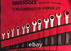Teng Tools 12 Piece Combination Ratchet/Ratcheting Spanner Set & Wallet, 6512RSMM