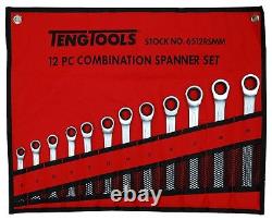 Teng Tools 12 Piece Ratcheting Combination Spanner Set 8 19mm 6512RSMM