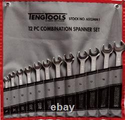Teng Tools 6512mm1 12 Piece Combination Spanner Set 8 19mm in Tool Roll