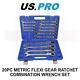 Us Pro 20pc Metric Flex Gear Ratchet Combination Spanner Wrench Set 8 32mm