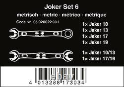 Wera 020022 6 Pce Joker Metric Ratchet & Double Open Ended Spanner Set + Wallet