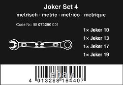 Wera Joker Combination Ratchet Spanner Set, Metric, 4pc, 05073290001