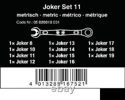 Wera Joker Ratchet Combination Spanner Set 11 Piece Metric 8mm 19mm Set 020013