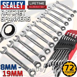 Clés à cliquet Sealey 12 pièces Ensemble d'outils de clés à cliquet combinées/clés mixtes 8mm-19mm