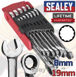 Clés à cliquet Sealey 12 pièces Ensemble d'outils de clés à cliquet combinées/clés mixtes 8mm-19mm