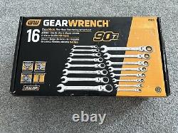 Ensemble de clés à cliquet flexibles à tête flexible GEARWRENCH 86728 16 pièces 90T Combination Spanner Wrench Set